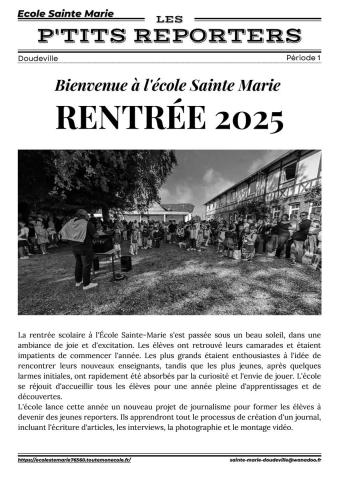 Journal de l'école Sainte-Marie