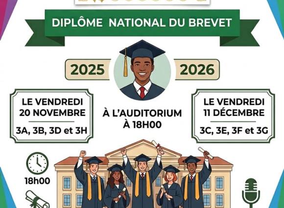 Dates de remise des diplômes du brevet 2026